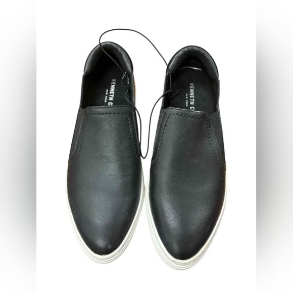 Kenneth Cole New York Women Mariel Leather Upper Sneakers Sz 7 Black NWT - Picture 2 of 6